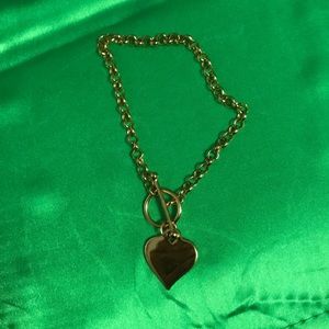 14k gold plated necklace and bracelet set